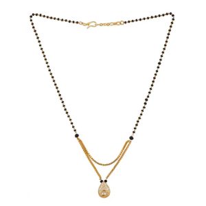 Traditional Single Line Mangalsutra in White color - JIA55
