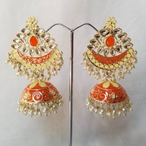 Traditional Kundan Minakari/Meenakari Earrings